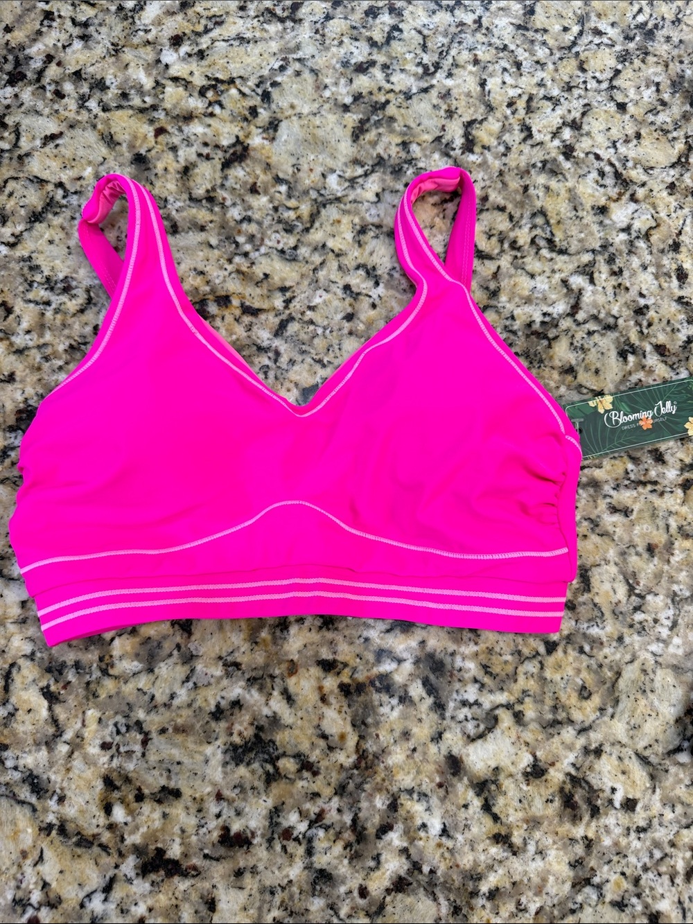 Blooming Jelly Vibrant Pink V-Neck Swim Bralette
